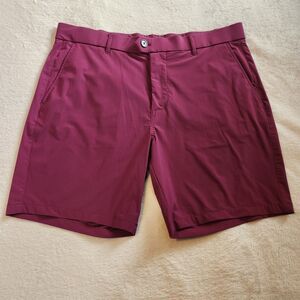 Greyson Montauk Performance Golf Shorts Maroon Plum Size 36 EUC
